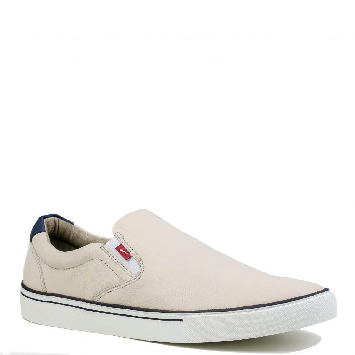 Tênis Ferracini Em Couro Sem Cadarço Masculino - Bege | Zattini