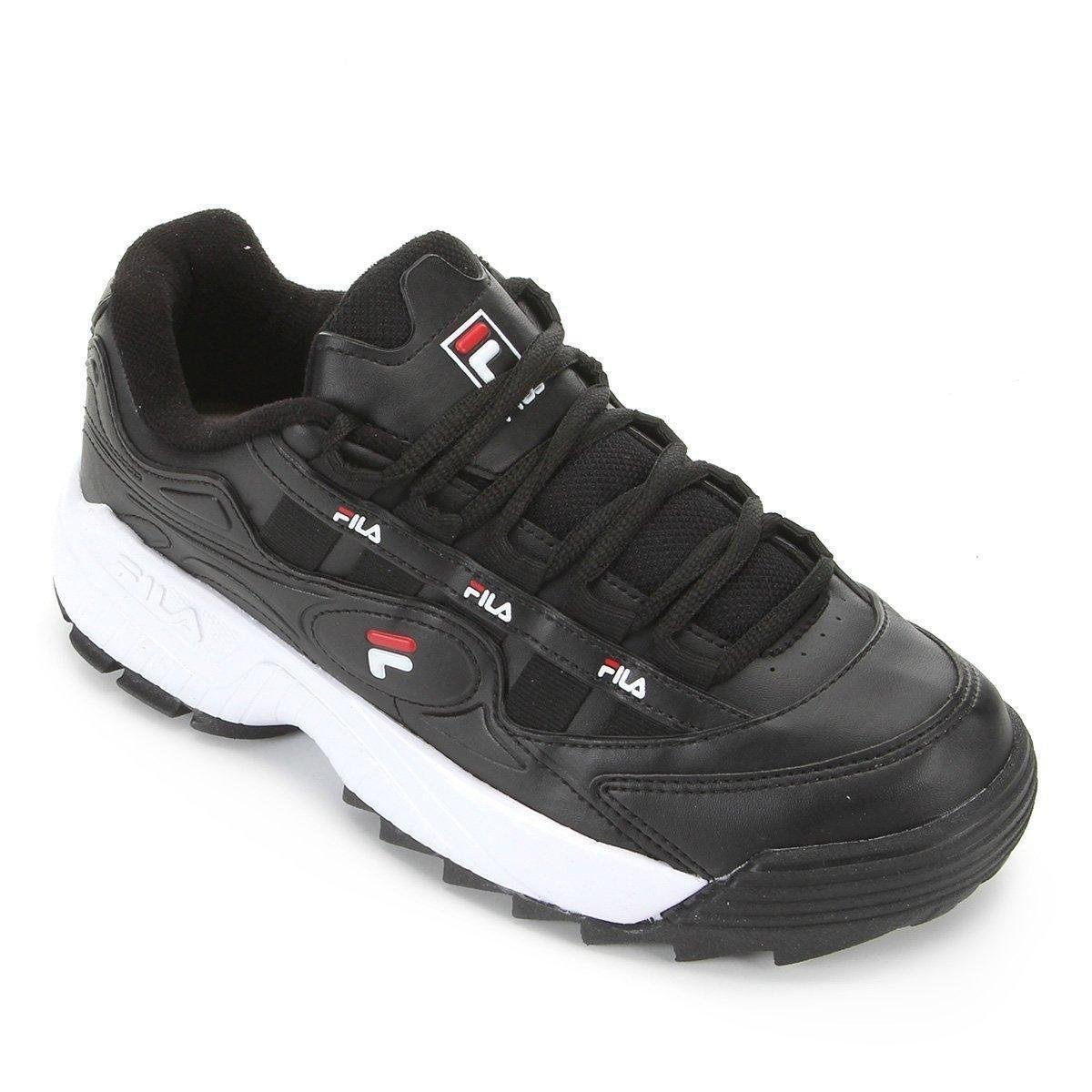 Tênis Fila D-Formation Feminino - Preto+Branco Menor preço em Tênis Fila D-Formation Feminino - Preto+Branco