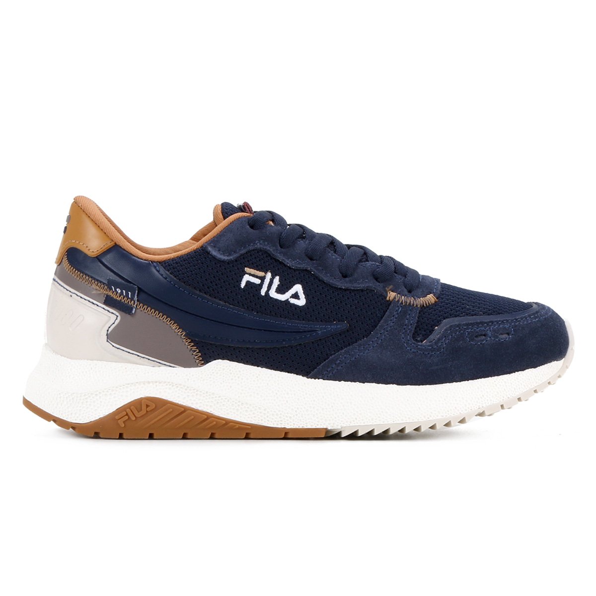 Tênis Fila Float Jogger Masculino - Marinho+Bege Menor preço em Tênis Fila Float Jogger Masculino - Marinho+Bege