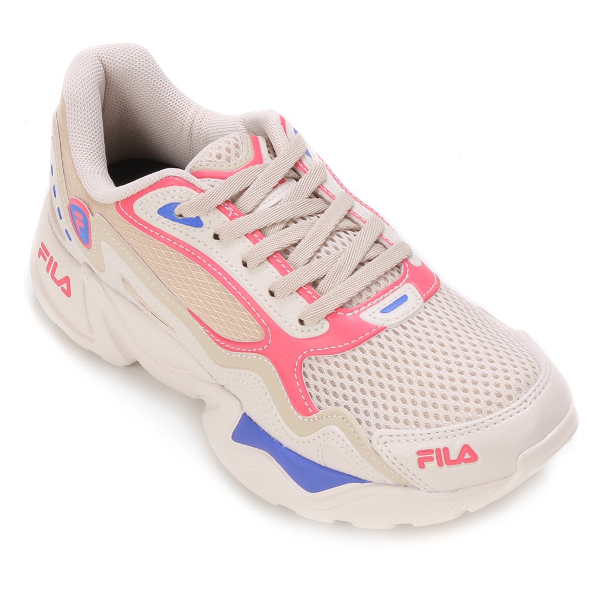 Tênis Fila Interceptor Feminino - Branco+Azul Menor preço em Tênis Fila Interceptor Feminino - Branco+Azul