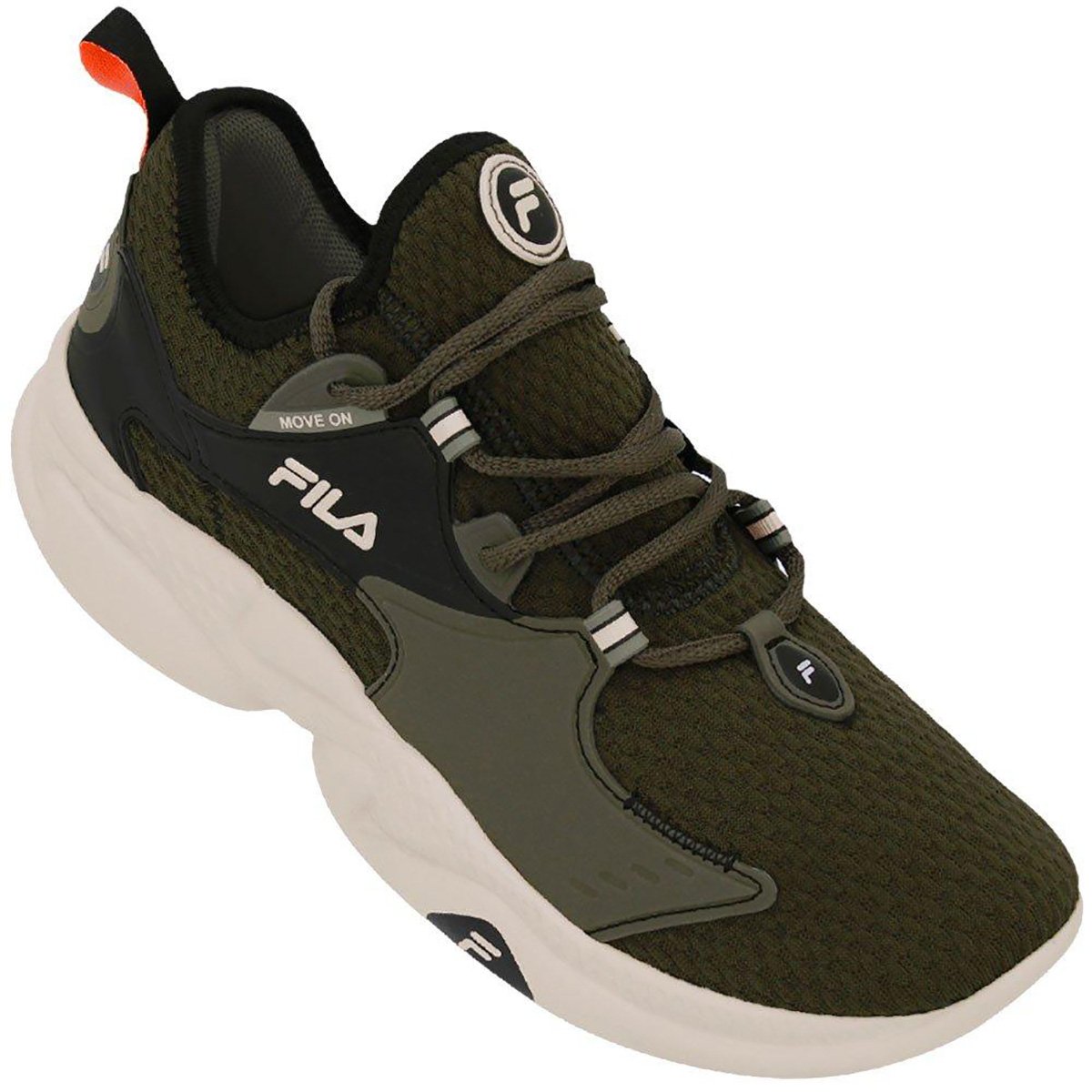Tênis Fila Move On Masculino - Oliva Menor preço em Tênis Fila Move On Masculino - Oliva