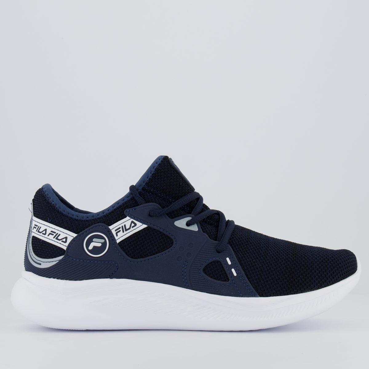 Tênis Fila Presence Marinho e Branco - Azul+Marinho Menor preço em Tênis Fila Presence Marinho e Branco - Azul+Marinho