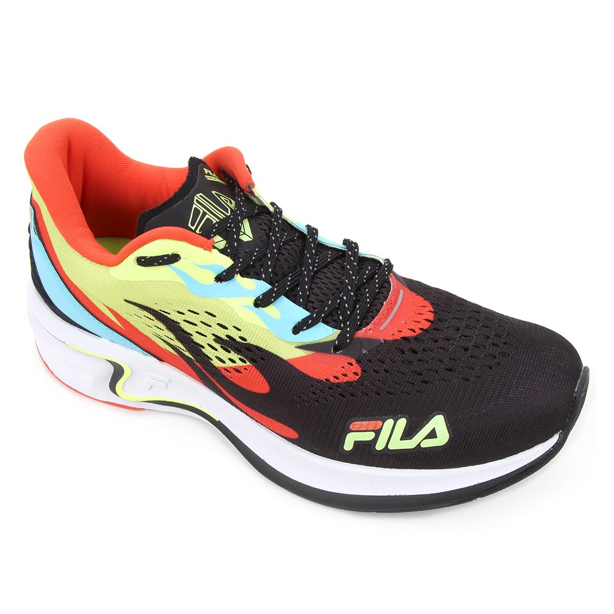 Tênis Fila Racer Silva Feminino - Verde Limão+Preto Menor preço em Tênis Fila Racer Silva Feminino - Verde Limão+Preto