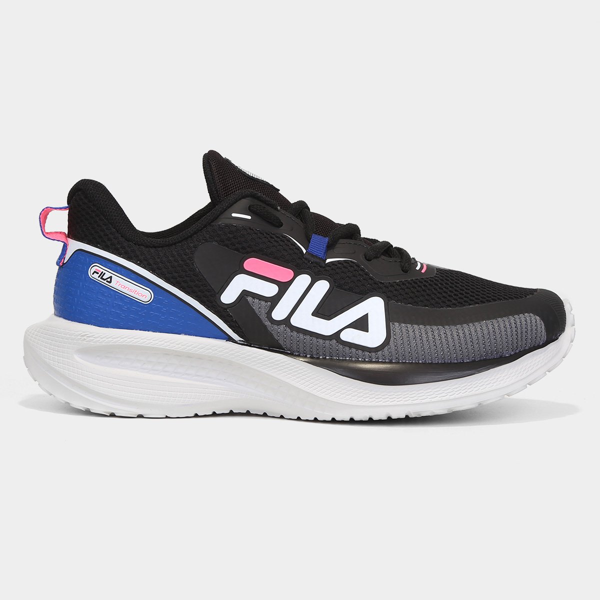 Tênis Fila Transition Feminino - Preto+Azul Menor preço em Tênis Fila Transition Feminino - Preto+Azul