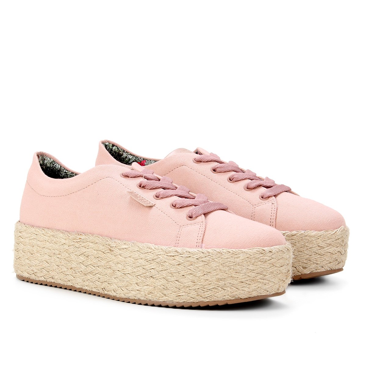 Tênis Flatform Colcci Juta Lidia Feminino - Pink Menor preço em Tênis Flatform Colcci Juta Lidia Feminino - Pink