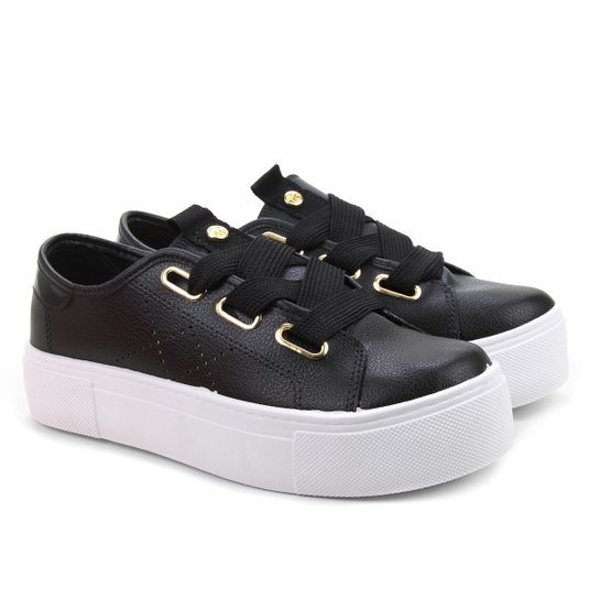 Tênis Flatform Moleca Casual Feminino - Preto