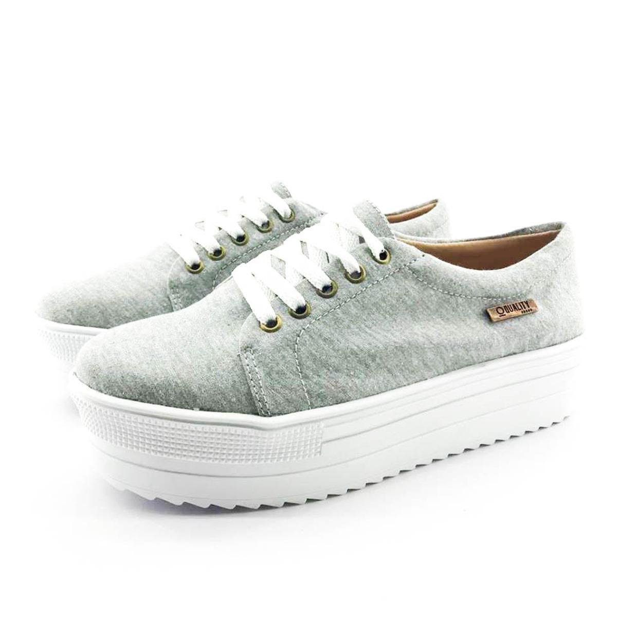 tenis flatform cinza