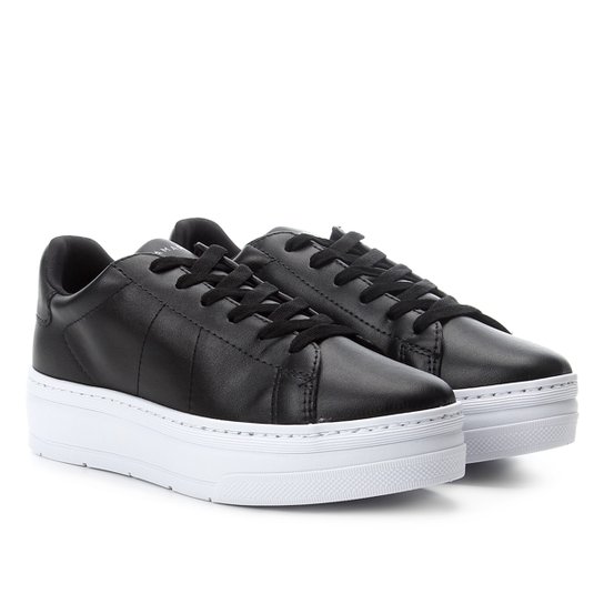 Tênis Flatform Ramarim Amarração Básico Feminino - Preto