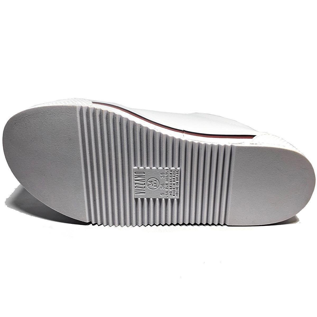 sandália flatform vizzano listras branca