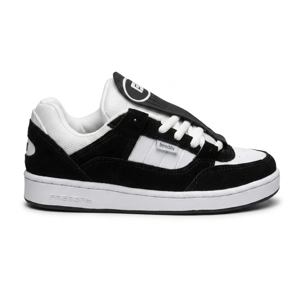 Tênis Freeday San FR81002 Camurça - Preto-Branco-Preto