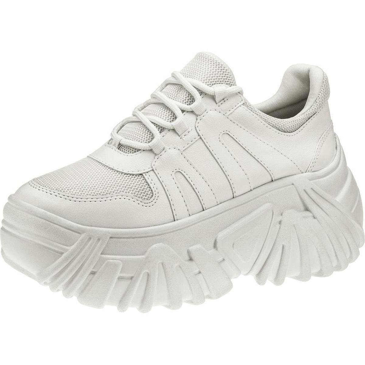 Tênis Gigil Sneaker Chunky Plataforma Alta Feminino - Branco Menor preço em Tênis Gigil Sneaker Chunky Plataforma Alta Feminino - Branco