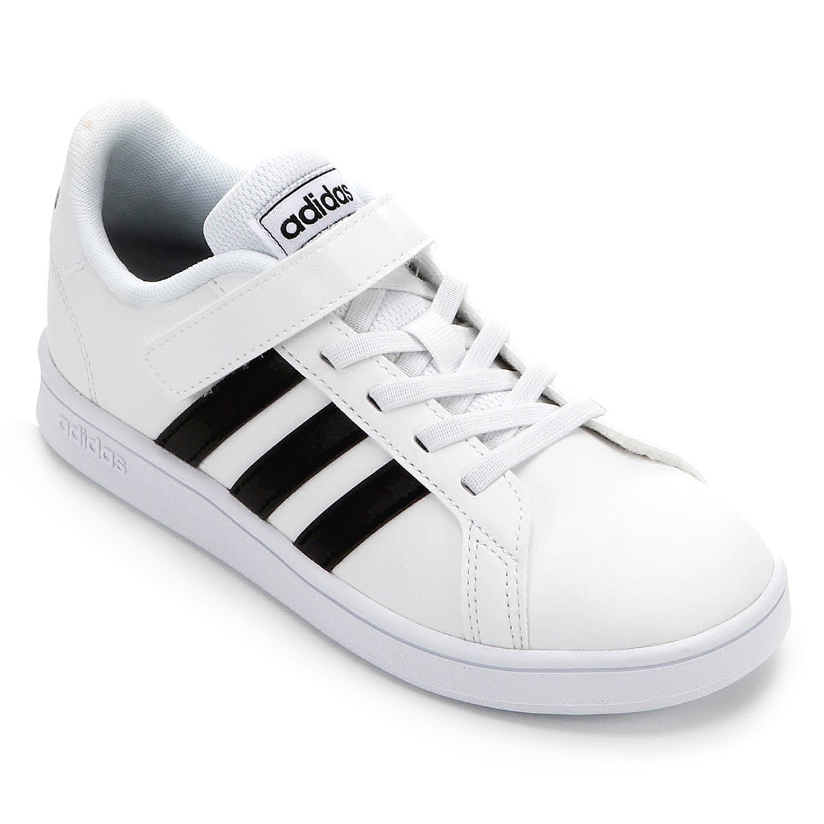 Tênis Infantil Adidas Grand Court C - Branco+Preto Menor preço em Tênis Infantil Adidas Grand Court C - Branco+Preto