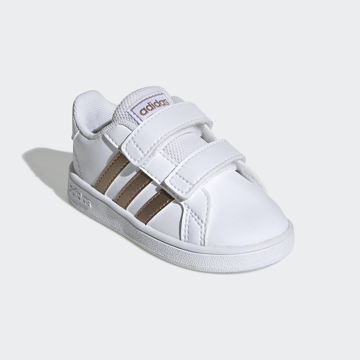 Tênis Infantil Adidas Grand Court I - Branco e dourado | Zattini