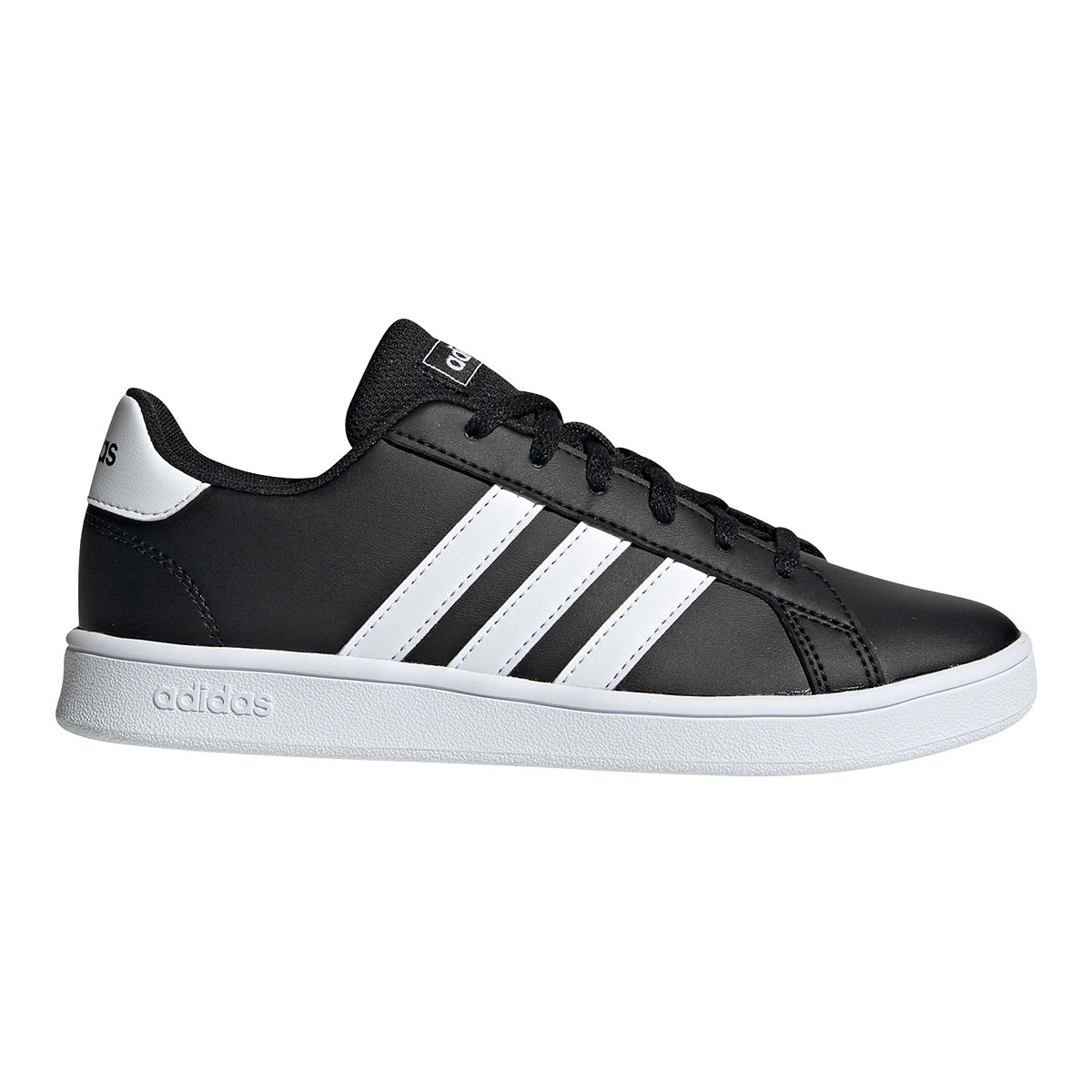 Tênis Infantil Adidas Grand Court K - Preto+Branco Menor preço em Tênis Infantil Adidas Grand Court K - Preto+Branco