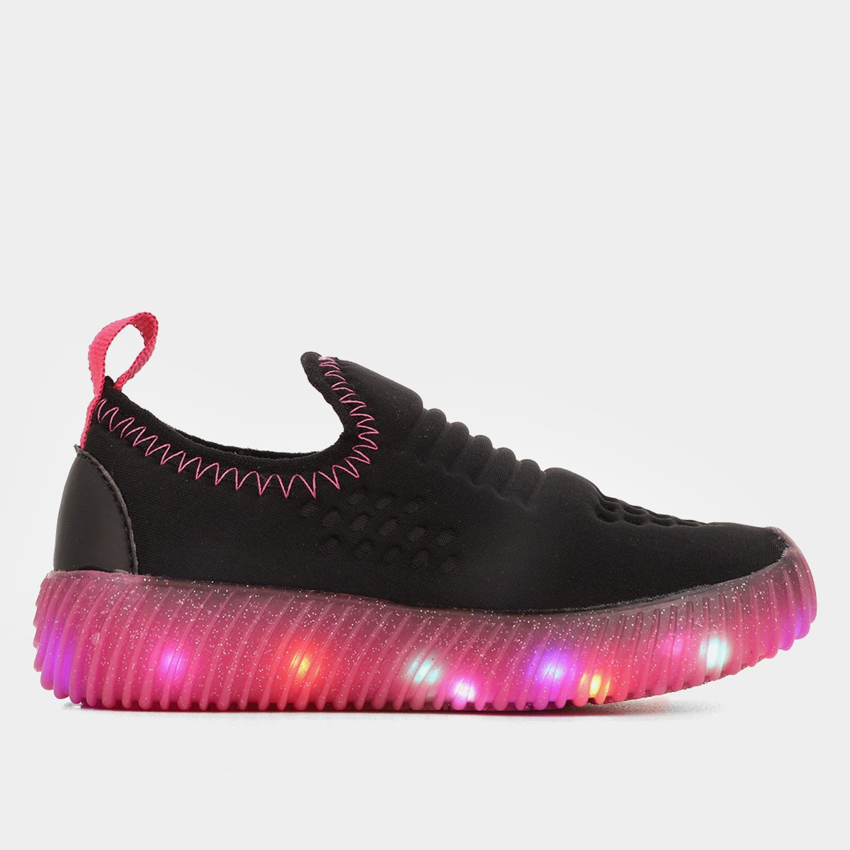 Tênis Infantil Batatinha Led Menina - Preto+Pink Menor preço em Tênis Infantil Batatinha Led Menina - Preto+Pink