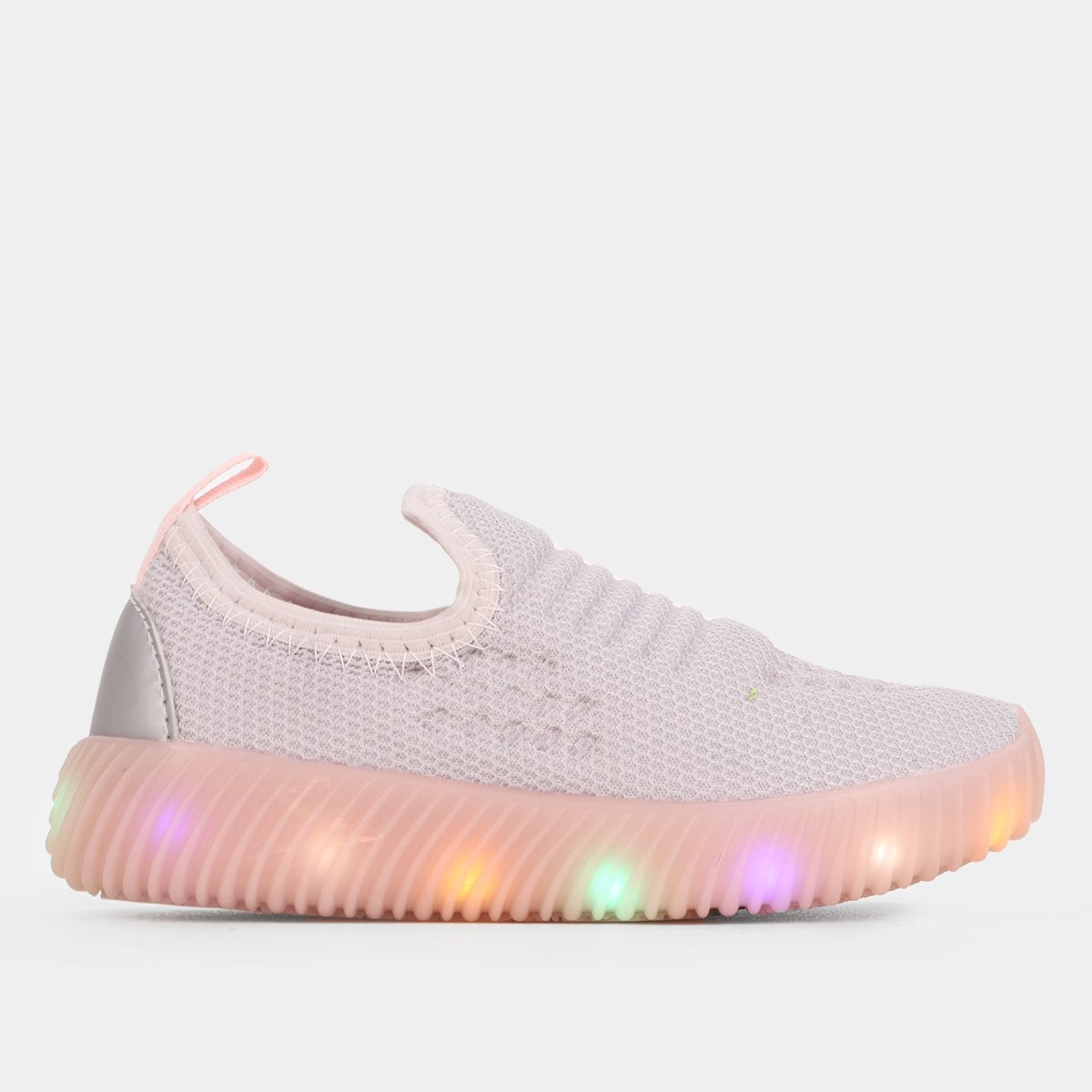 Tênis Infantil Batatinha Led Menina - Cinza+Rosa Menor preço em Tênis Infantil Batatinha Led Menina - Cinza+Rosa