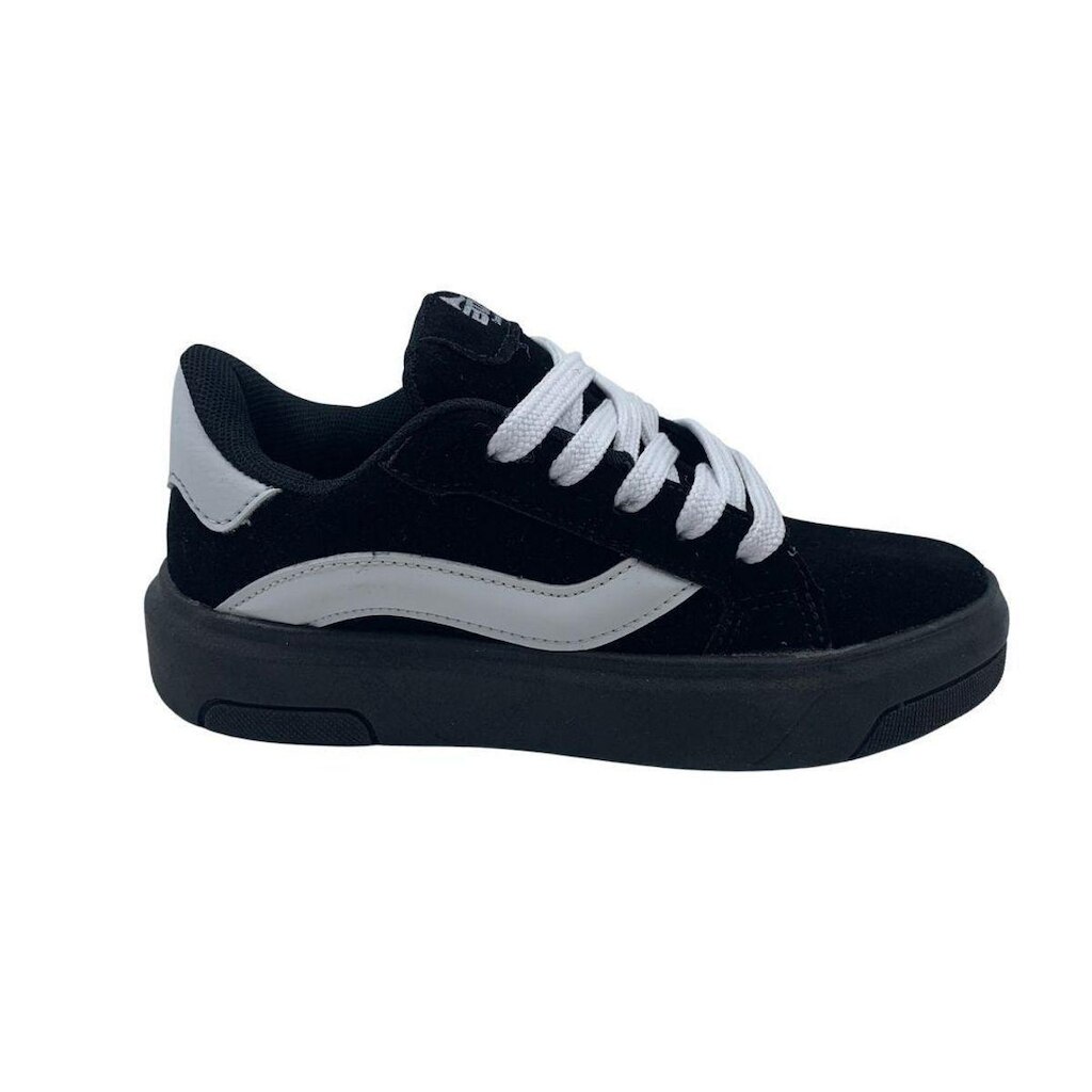Tênis Infantil Batatinha Preto e Branco 2011 Camurça Menino - Preto 33