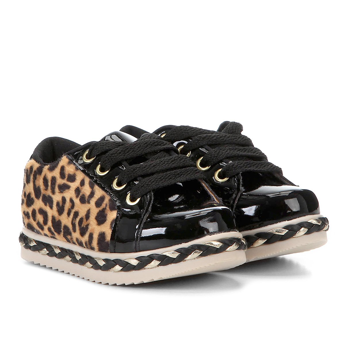 Tênis Infantil Bella Ninna Lurex Feminino - Onça | Zattini