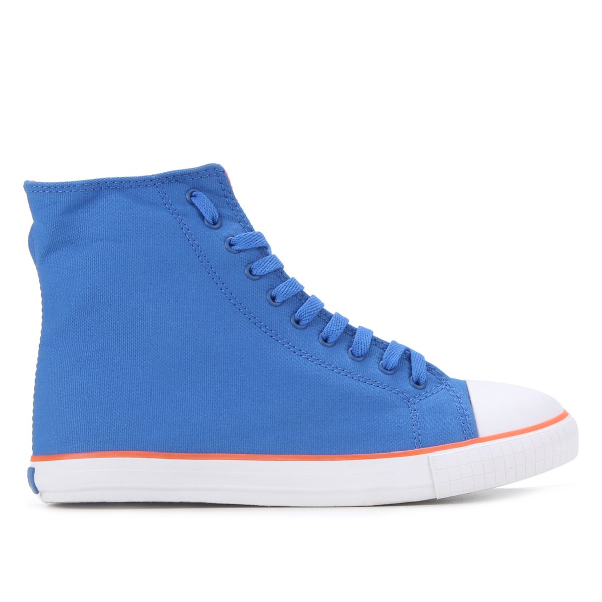 Tênis Infantil Cano Alto Diversão Masculino - Azul+Laranja Menor preço em Tênis Infantil Cano Alto Diversão Masculino - Azul+Laranja