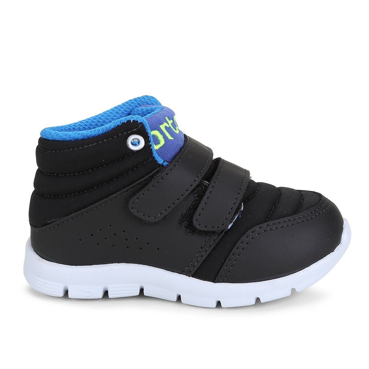 Tênis Infantil Cano Alto Ortopé EVA Masculino - Preto+Azul | Zattini