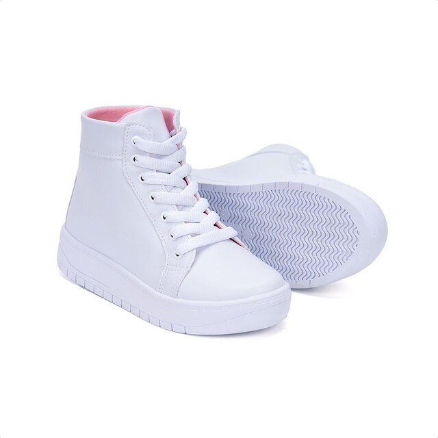 Tênis Infantil Casual Menina Fashion Cano Alto