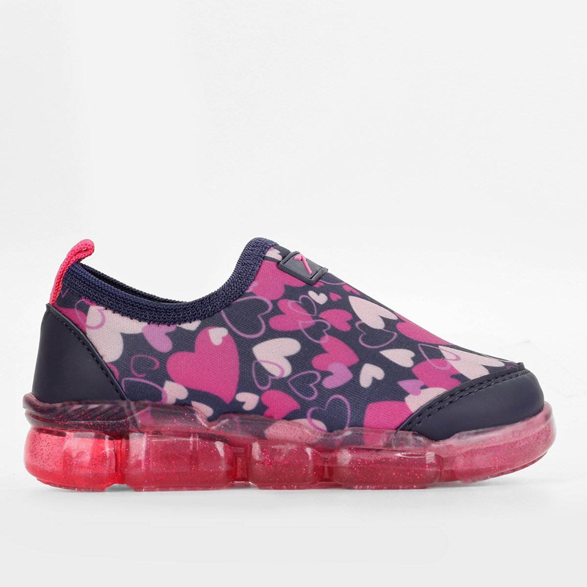 Tênis Infantil com Led Dok Fun Light Menina - Marinho+Pink Menor preço em Tênis Infantil com Led Dok Fun Light Menina - Marinho+Pink