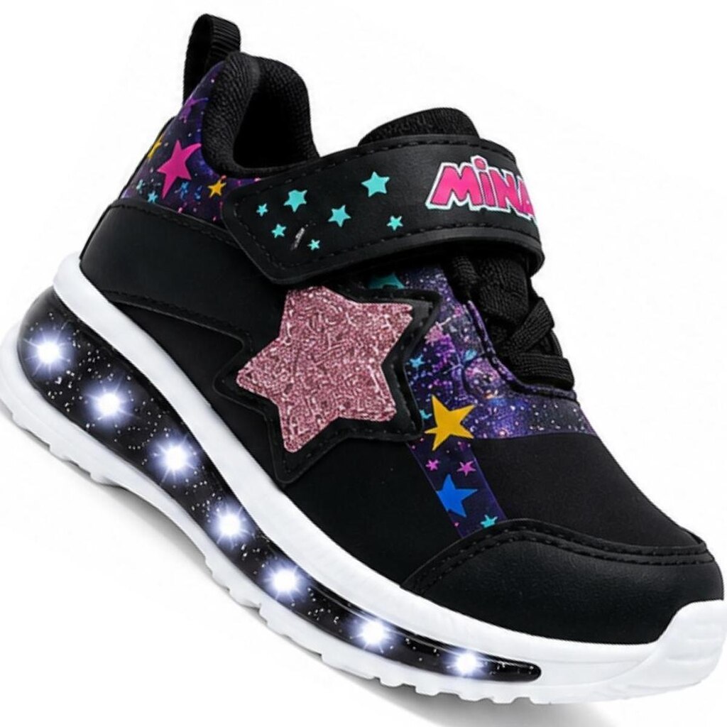 Tenis Infantil Com Led Mini-pe Mp2604 Meninas