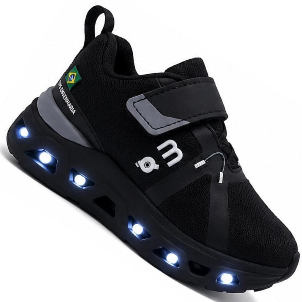 Tenis Infantil Com Led Mini-pe Mp2621 Meninos