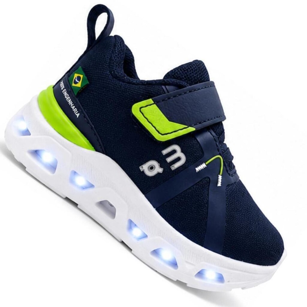 Tenis Infantil Com Led Mini-pe Mp2621 Meninos