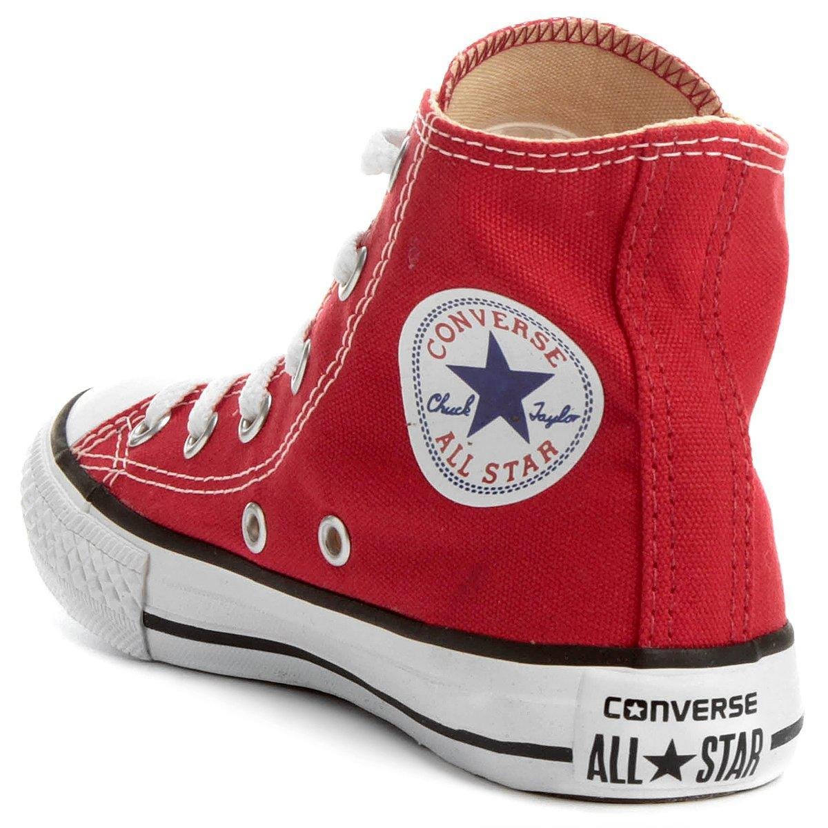 all star vermelho cano alto infantil