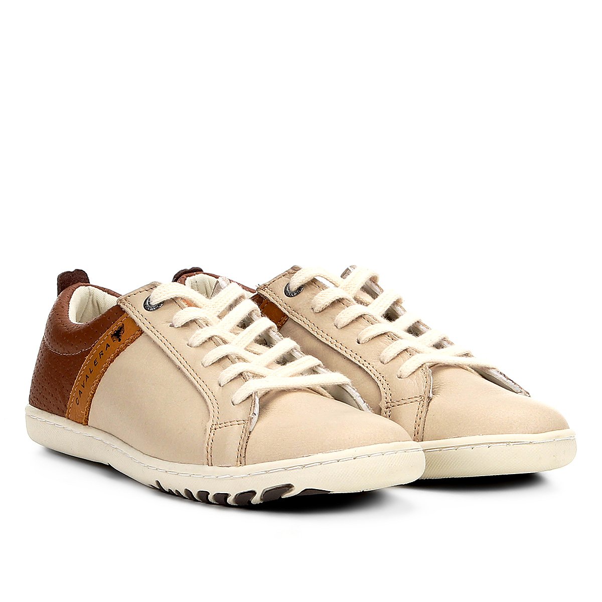 Tênis Infantil Couro Cavalera Lucius Kids Masculino - Bege | Zattini