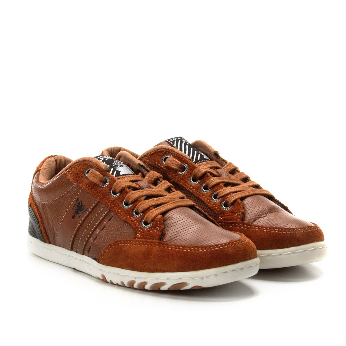 Tênis Infantil Couro Cavalera Milo Masculino - Caramelo Menor preço em Tênis Infantil Couro Cavalera Milo Masculino - Caramelo