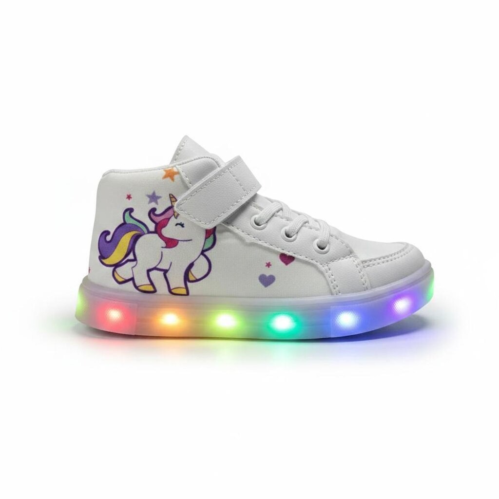 Tenis Infantil De Led Botinha Unicornio Meninas Feminino