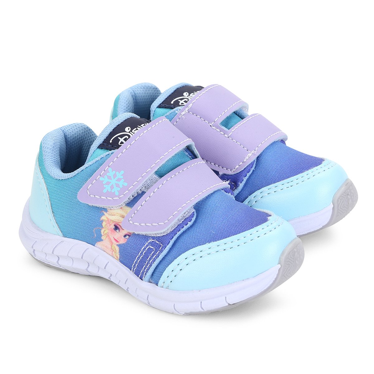 Tênis Infantil Disney Velcro Frozen Feminino - Azul Claro Menor preço em Tênis Infantil Disney Velcro Frozen Feminino - Azul Claro