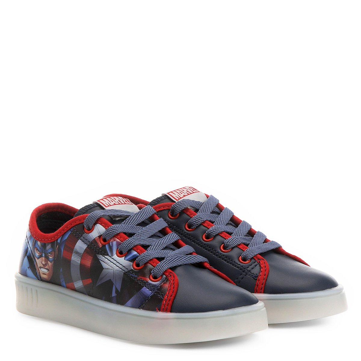 tenis led infantil capitao america