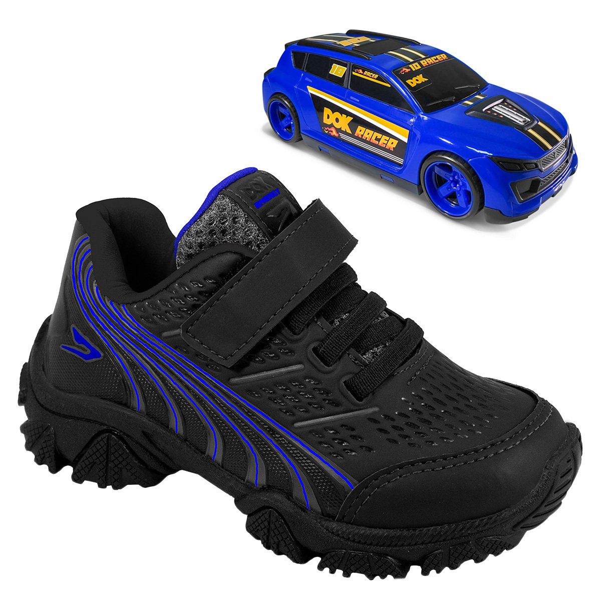 Tênis infantil Dok com carro de brinquedo