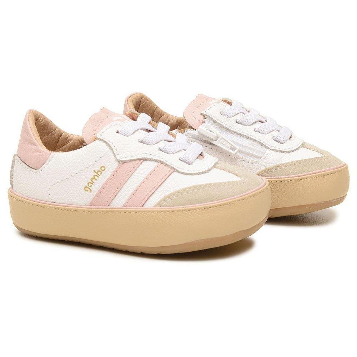 Tenis Infantil Feminino Bebe Em Couro Gambo Zattini