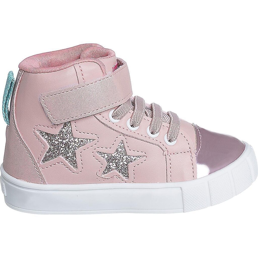 Tênis Infantil Feminino Botinha Com Brilhante Glitter Menina - 28 - Nude