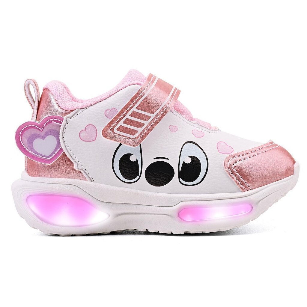 Tênis Infantil Feminino Stitch Com Led Disney Menina