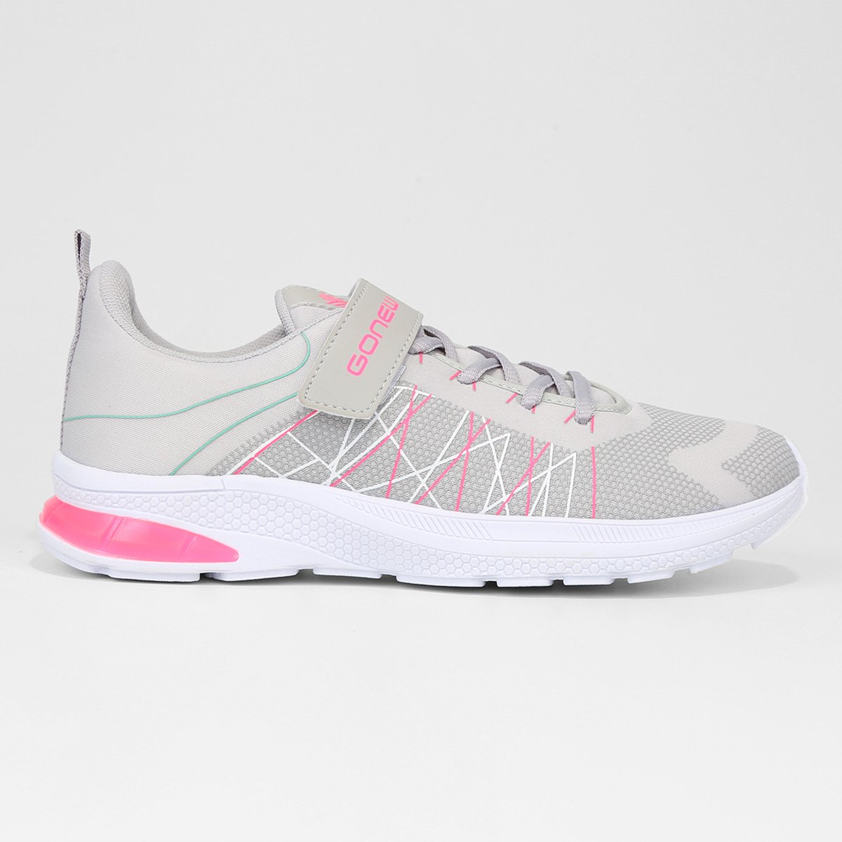 Tênis Infantil Gonew Cross Feminino - Cinza+Pink Menor preço em Tênis Infantil Gonew Cross Feminino - Cinza+Pink