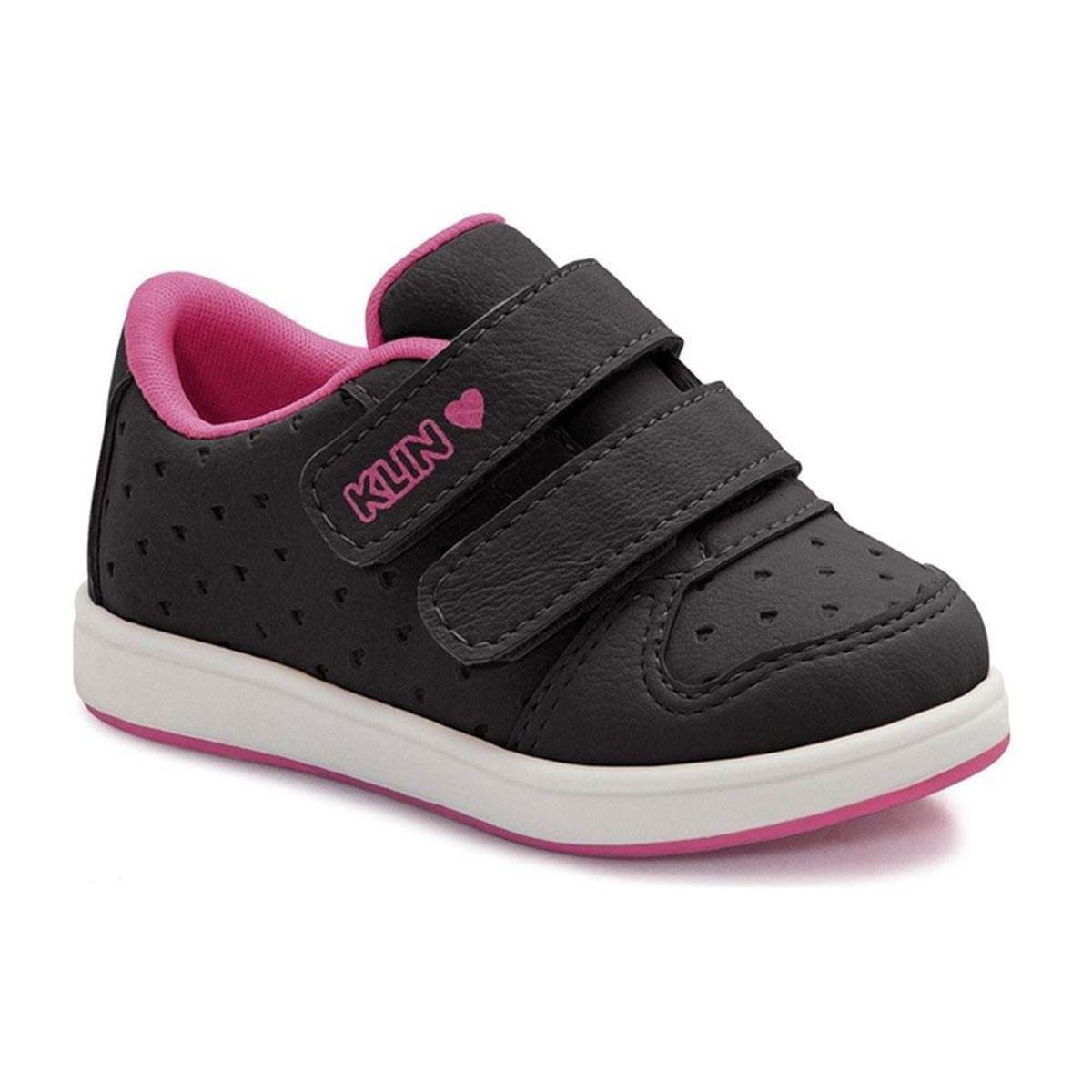 Tênis Infantil Klin Baby Moon 218 Preto/Pink - Preto Menor preço em Tênis Infantil Klin Baby Moon 218 Preto/Pink - Preto