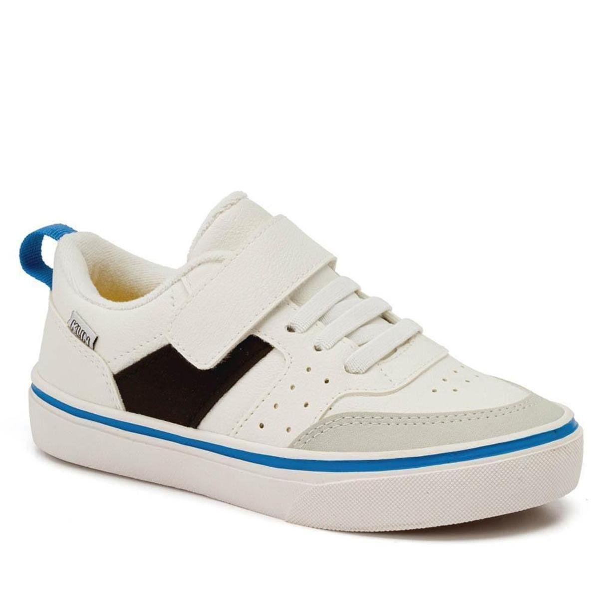 Tênis Infantil Klin Freestyle Branco Preto Ciano Menor preço em Tênis Infantil Klin Freestyle Branco Preto Ciano
