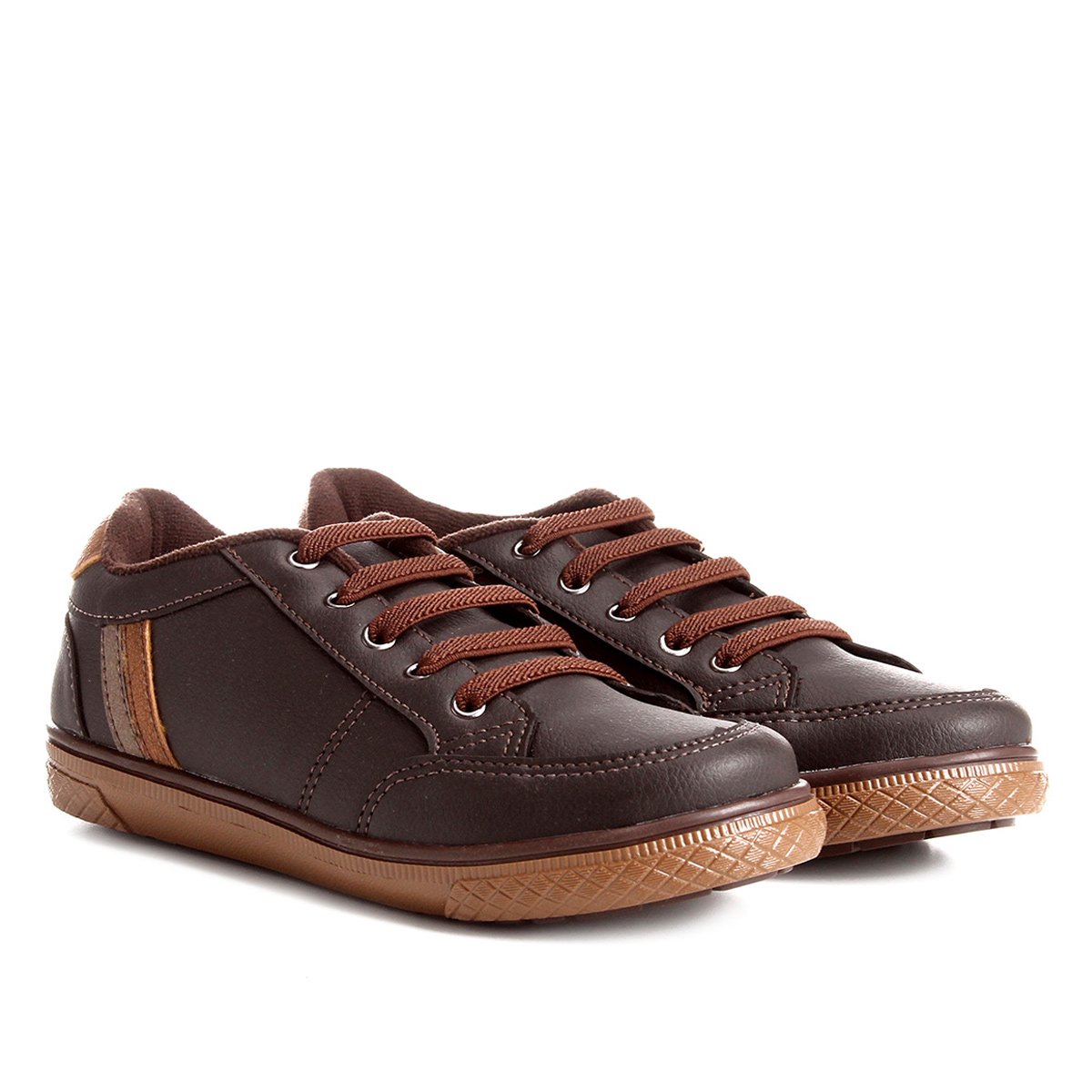 Tênis Infantil Kurz Casual Elástico Masculino - Café Menor preço em Tênis Infantil Kurz Casual Elástico Masculino - Café
