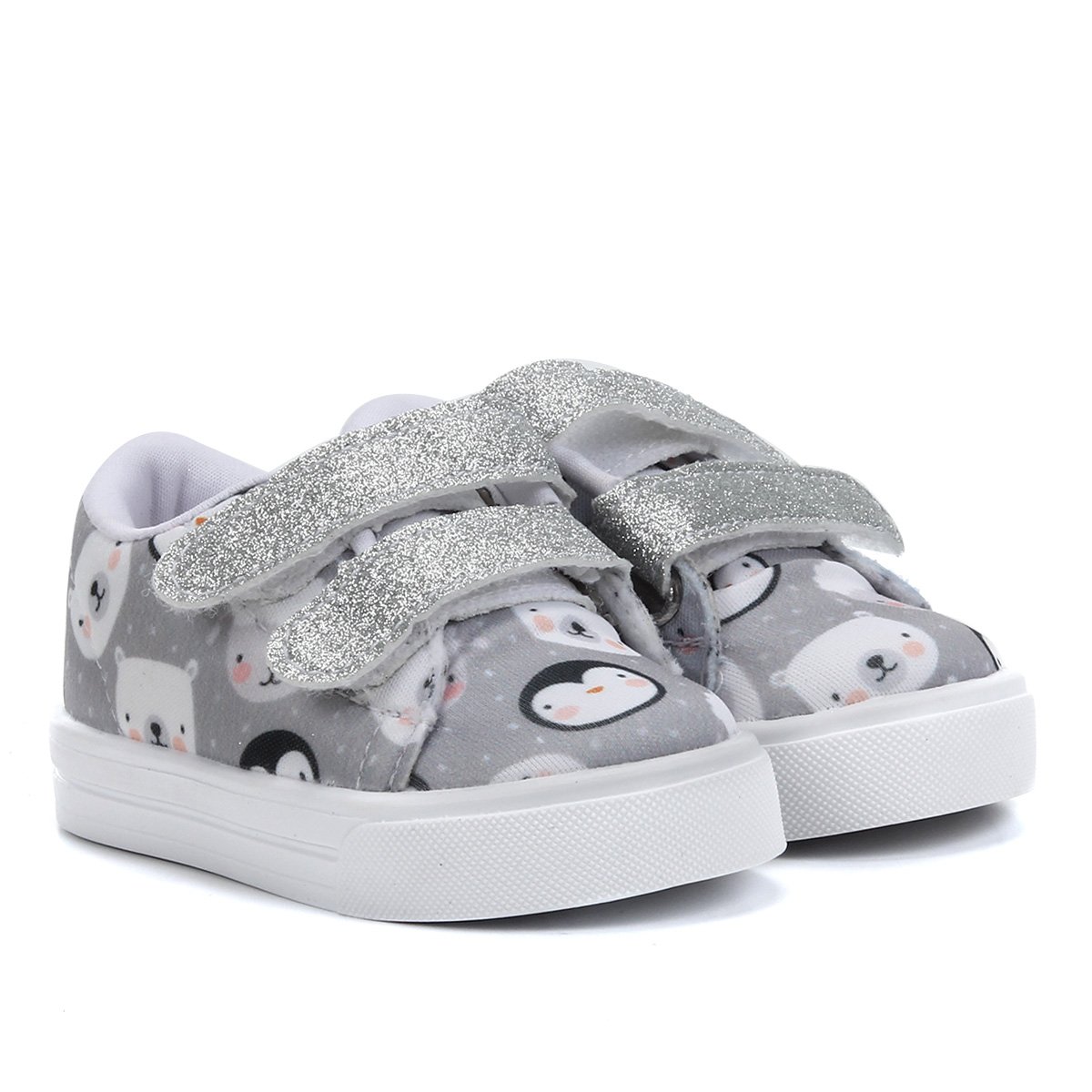 Tênis Infantil Kurz Coleção Fofinhos Brilho Dog Feminino - Prata Menor preço em Tênis Infantil Kurz Coleção Fofinhos Brilho Dog Feminino - Prata