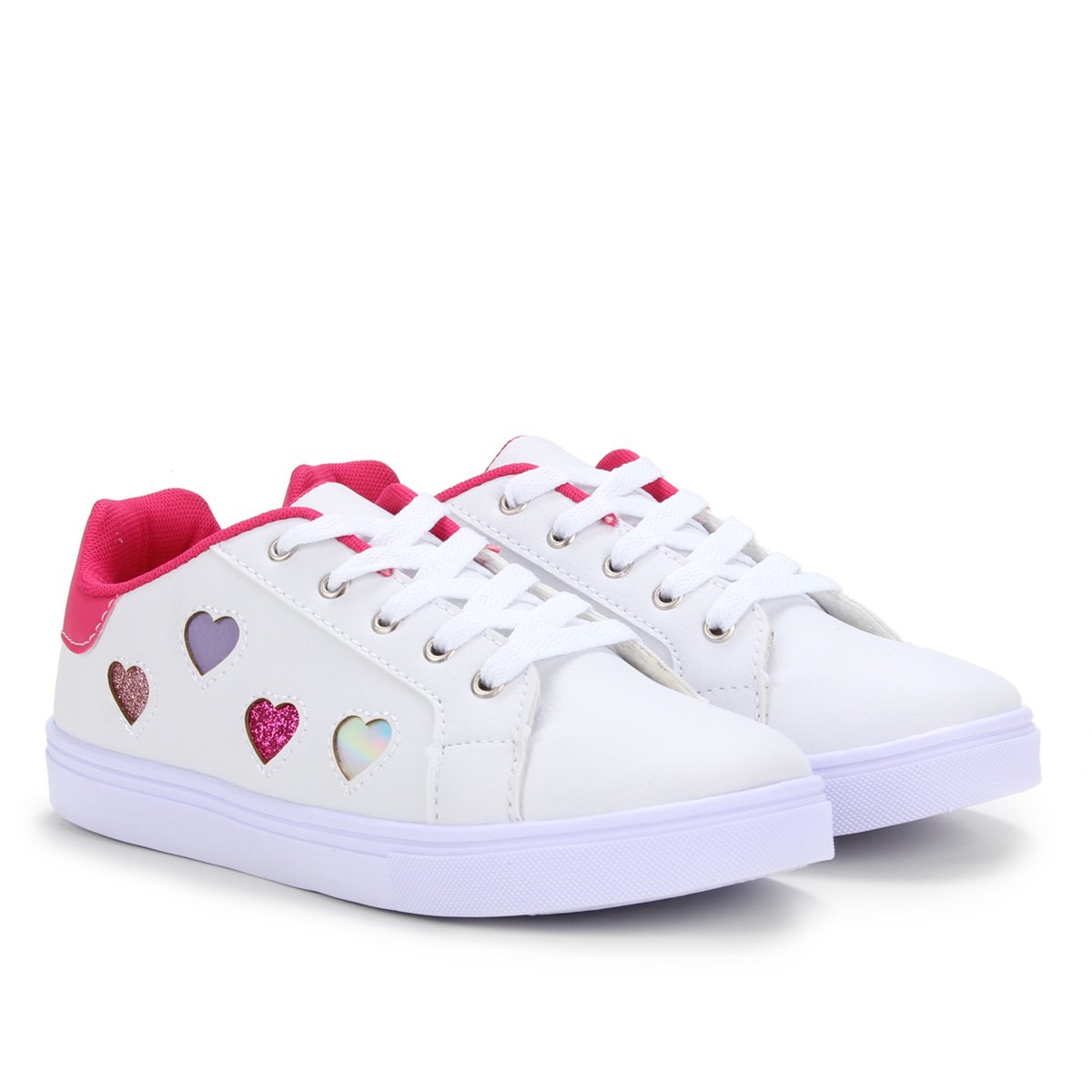 Tênis infantil Kurz Corações Colors Girls