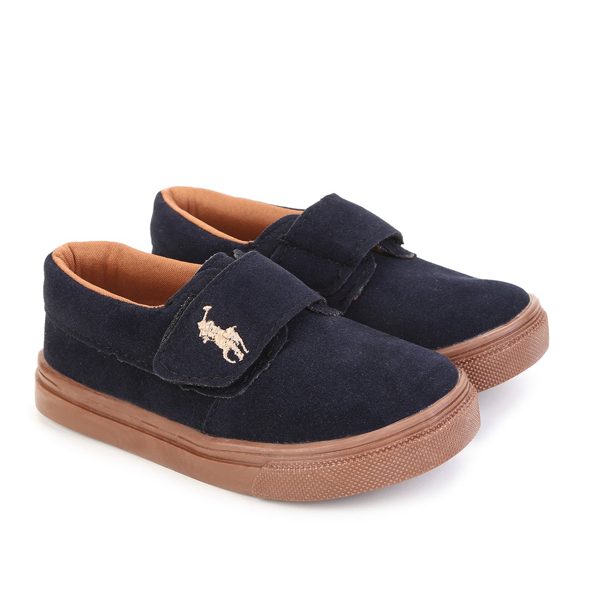 Tênis Infantil Kurz Detalhe Bordado Masculino - Marinho+Caramelo Menor preço em Tênis Infantil Kurz Detalhe Bordado Masculino - Marinho+Caramelo