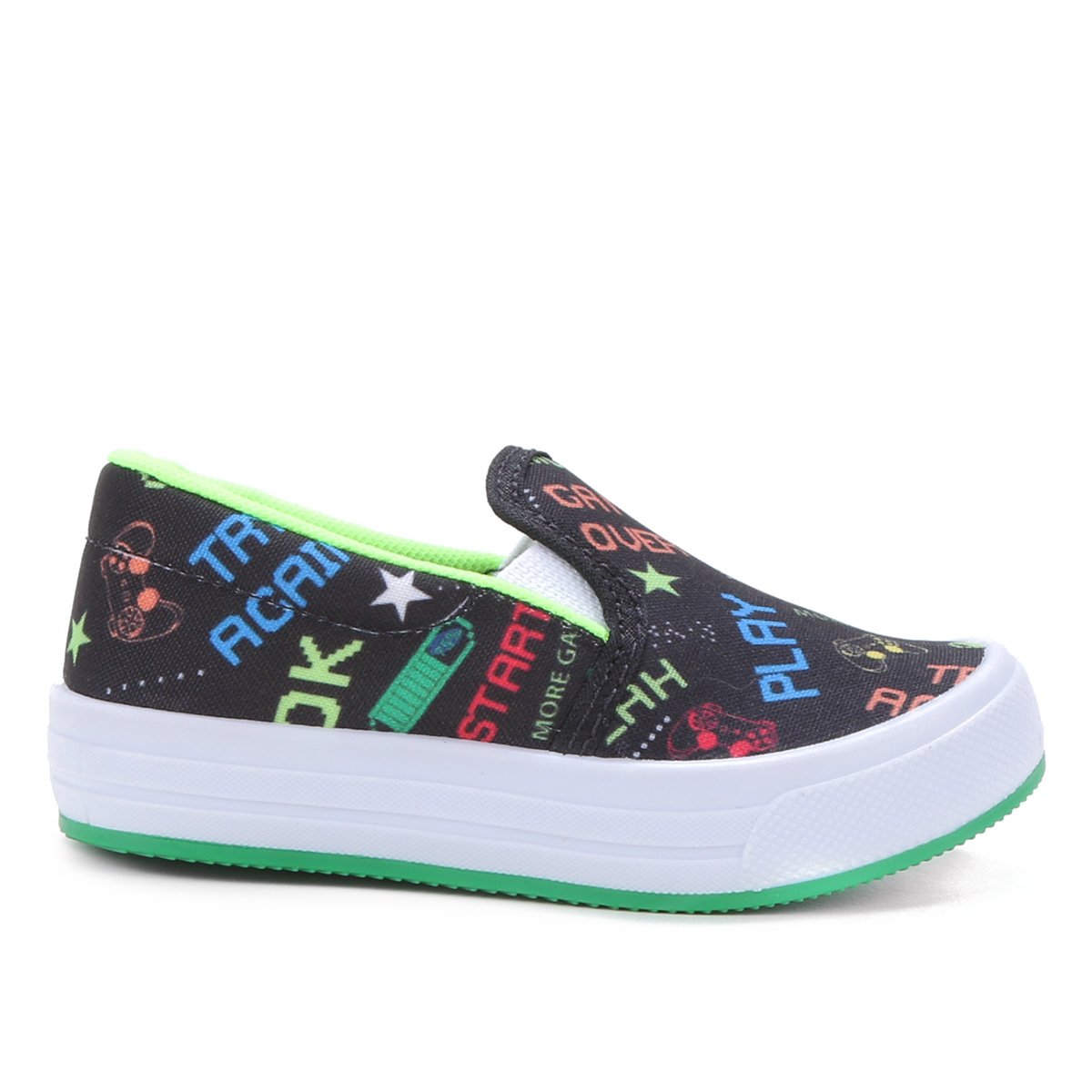 Tênis Infantil Kurz Gamer Masculino - Preto Menor preço em Tênis Infantil Kurz Gamer Masculino - Preto