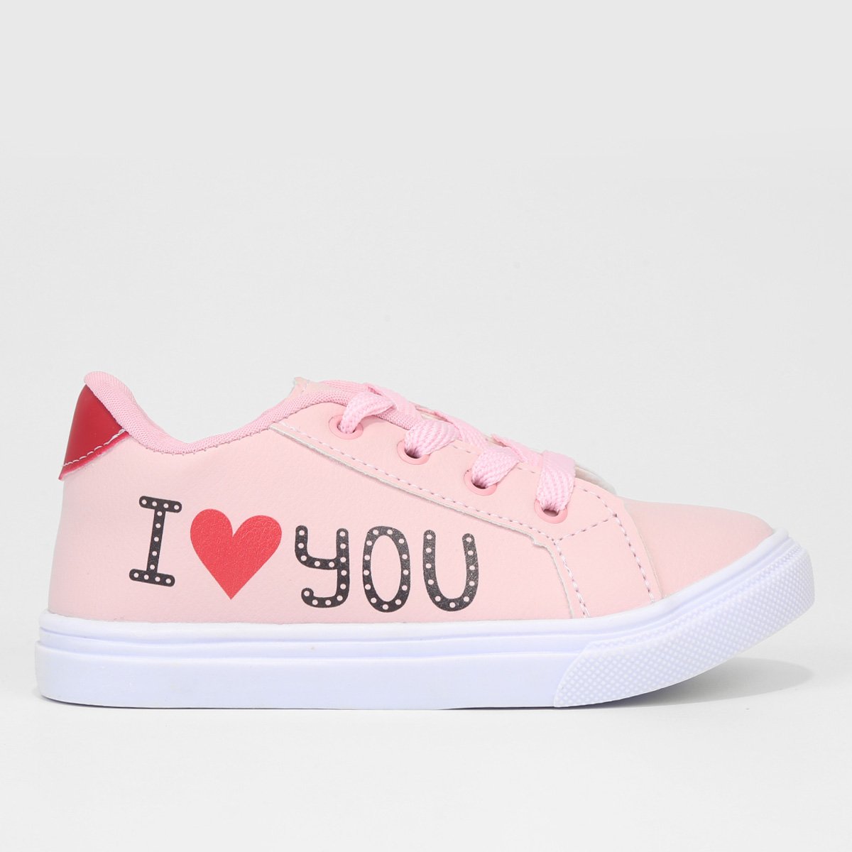 Tênis Infantil Kurz I Love You Menina - Rosa Menor preço em Tênis Infantil Kurz I Love You Menina - Rosa