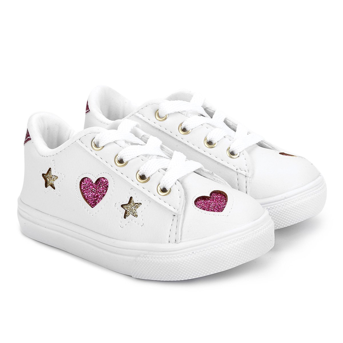 Tênis Infantil Kurz Recorte Coração Brilho Feminino - Branco é ruim? Tênis Infantil Kurz Recorte Coração Brilho Feminino - Branco é boa?