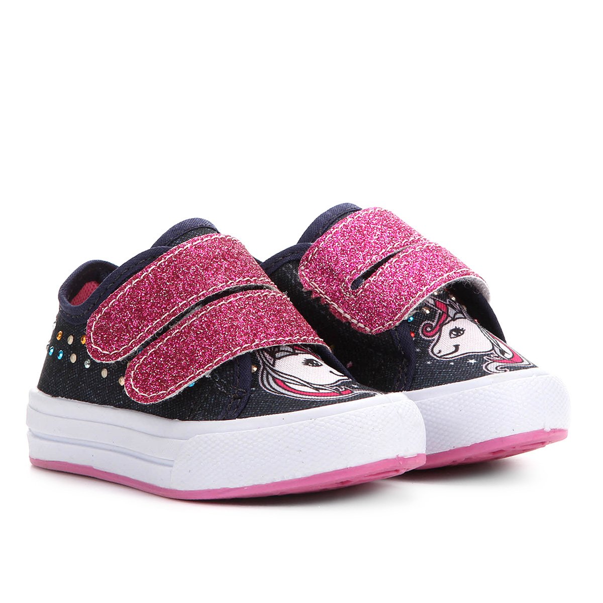 Tênis Infantil Kurz Unicórnio Bebê - Jeans Menor preço em Tênis Infantil Kurz Unicórnio Bebê - Jeans
